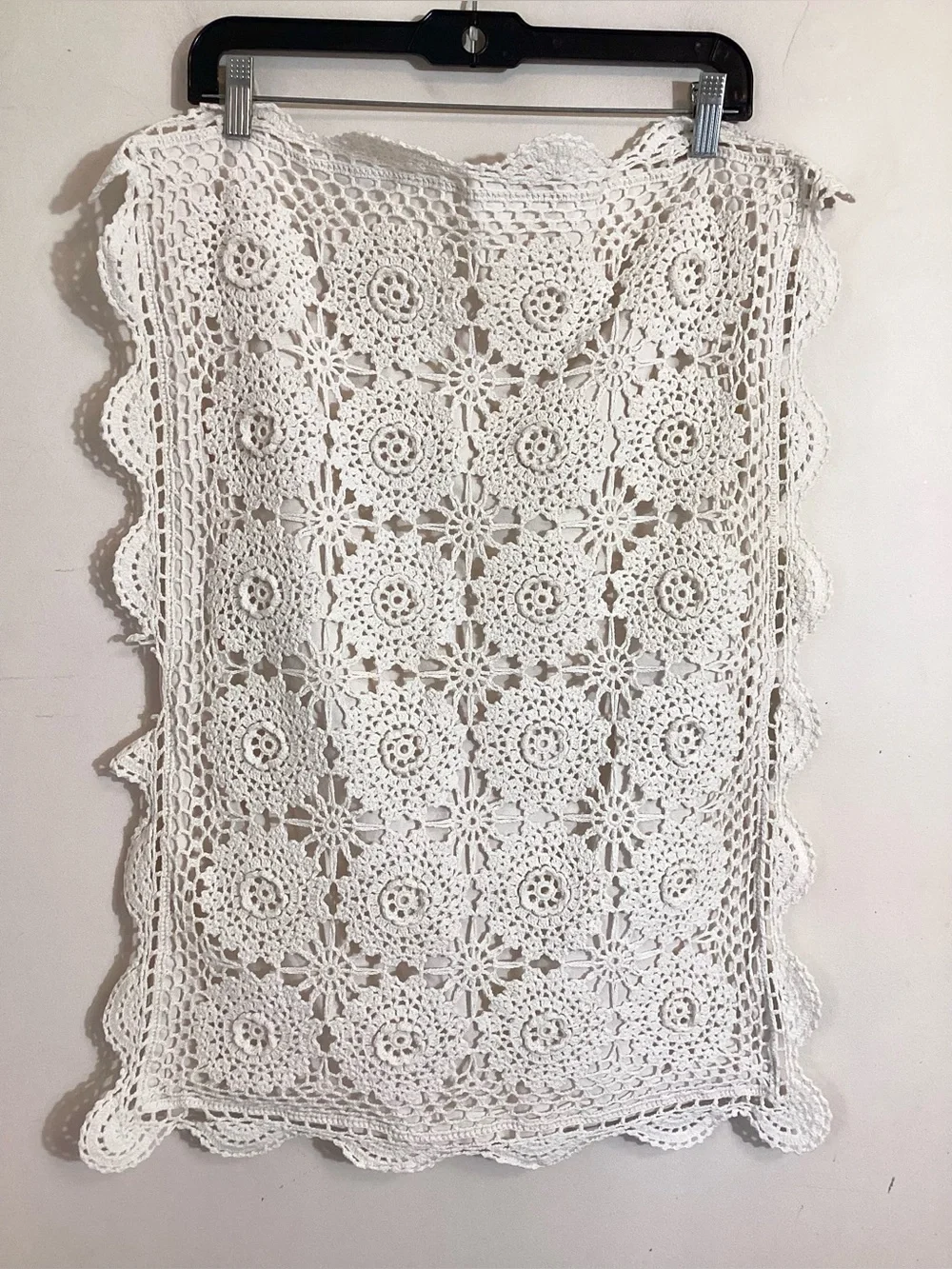 Crochet Cotton Pillowcase Scallop Edge Standard 18x26